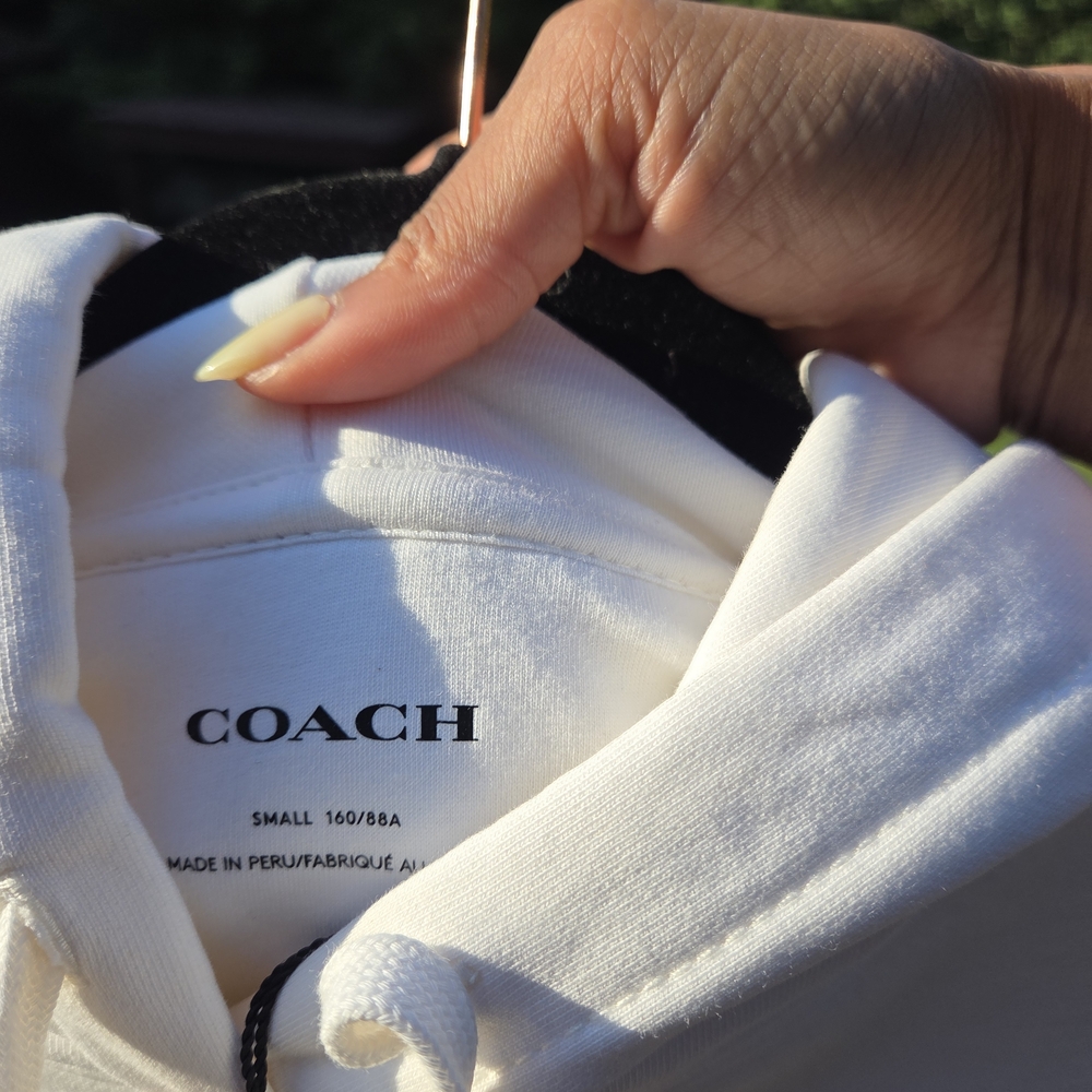 New Coach Women's Cream Hoodie - Picture 5 of 6